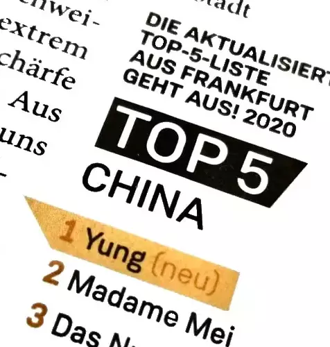 Presse-Auszeichnung für China Restaurant Yung als bestes chinesisches Restaurant in Frankfurt