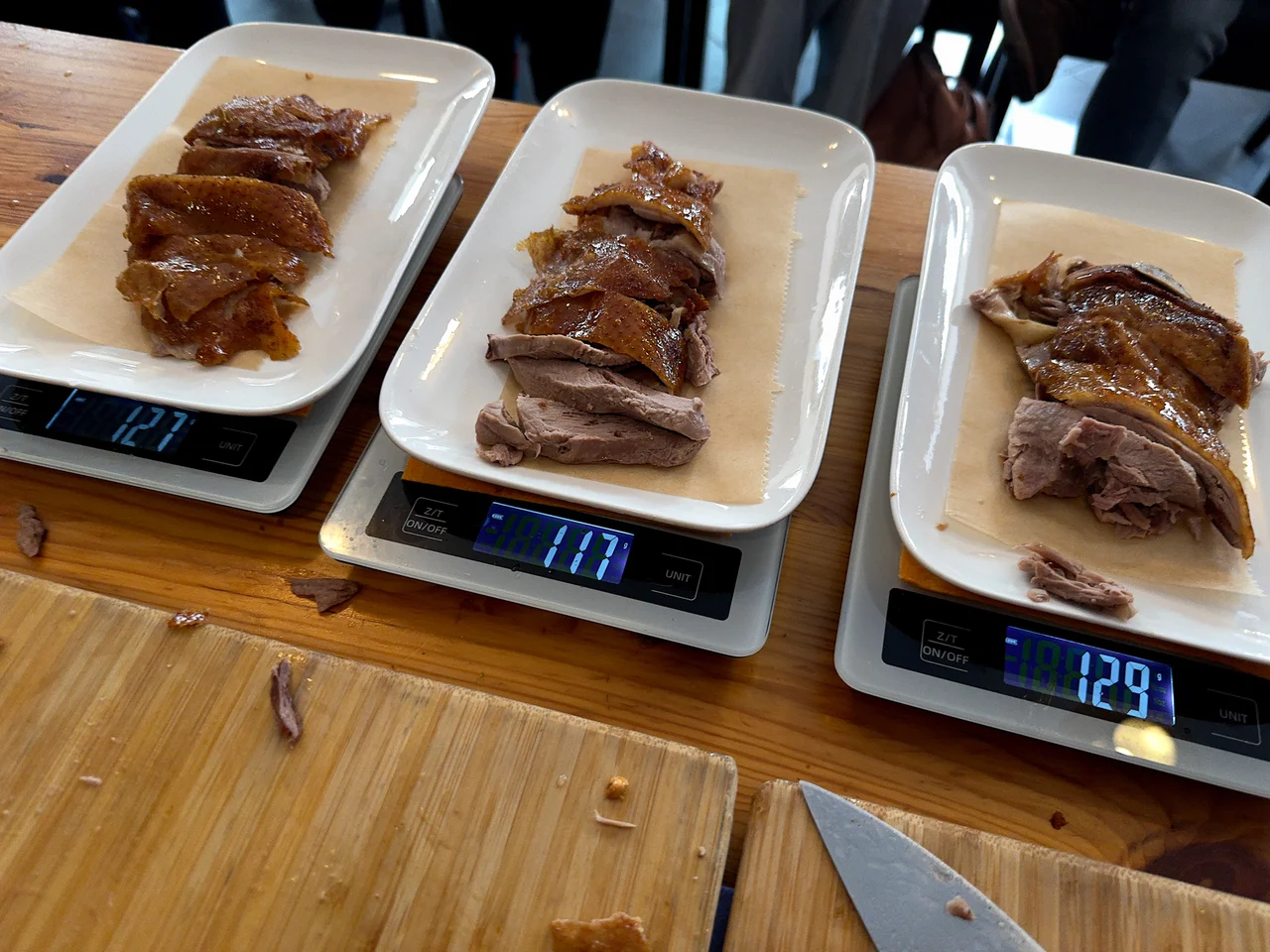 Portionen 3, 4 und 5 auf Einzelwaagen