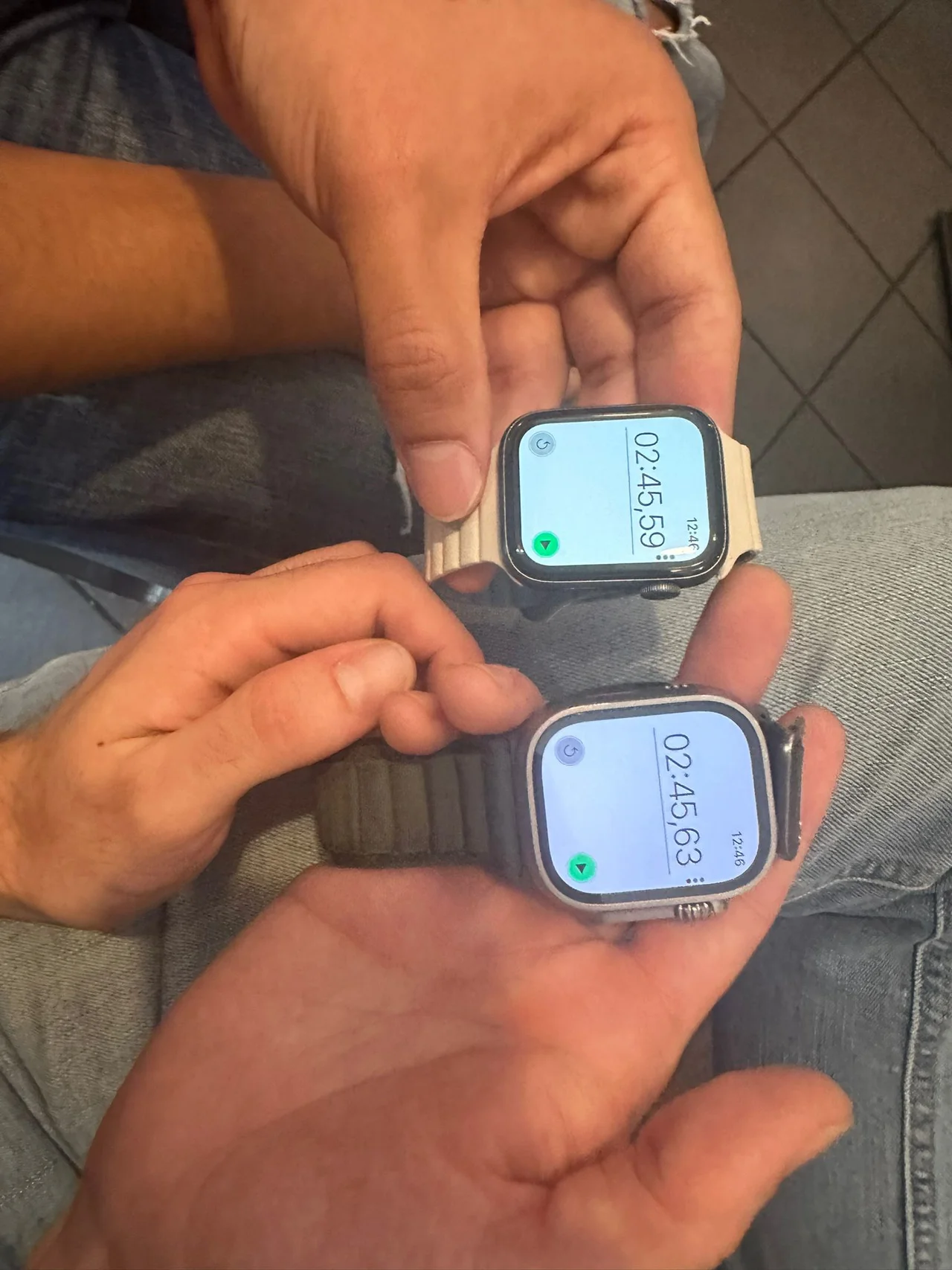 Stoppuhr 02:45,62 als Beweisfoto